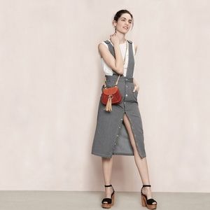 MAJE Ritano striped suspender dress 40FR Size